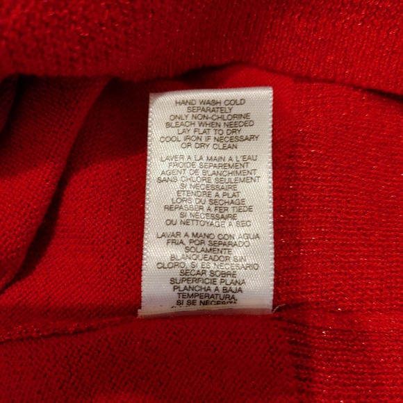 Michael Kors Womens Red Sparkle Cowl Neck Sweater sz XS - Picture 6 of 6
